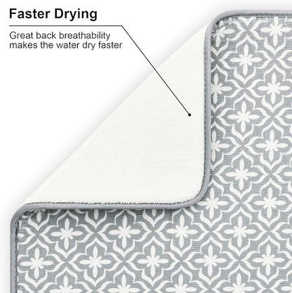 SUBEKYU Dish Drying Mats for Kitchen Counter, Microfiber Absorbent Dish - Image 3