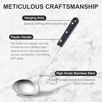 Pleafind 4-Pcs Cooking Utensils Set, Stainless Steel Kitchen Utensils, Mirror - Image 3