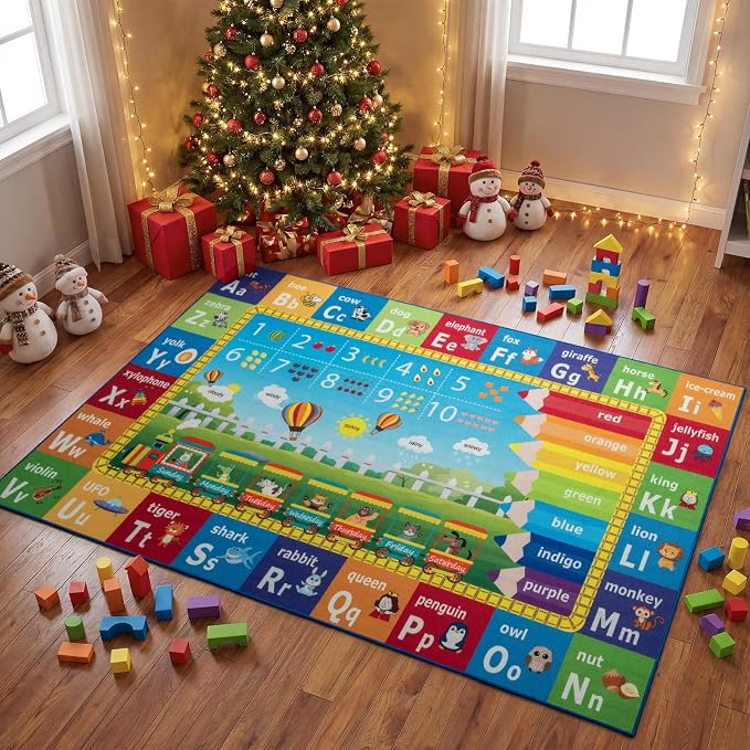Unirea 6x9 Kids Rug for Playroom Classroom Bedroom, Washable Educational Play - Image 7