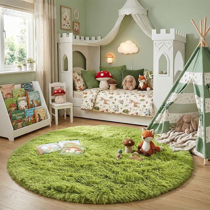 Amdrebio Grass Green Round Rugs 6Ft - Image 7