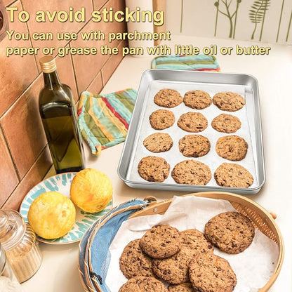 P&P CHEF 16 Inch Baking Cookie Sheet, Oven Pan Tray Stainless Steel Sheet Pan - Image 7