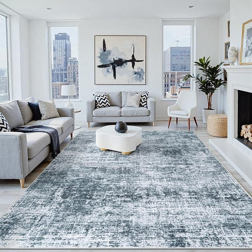 9x12 Area Rugs Washable Rug:Anti-Skid Abstract Modern Living Room Rug Soft Thin by Crority