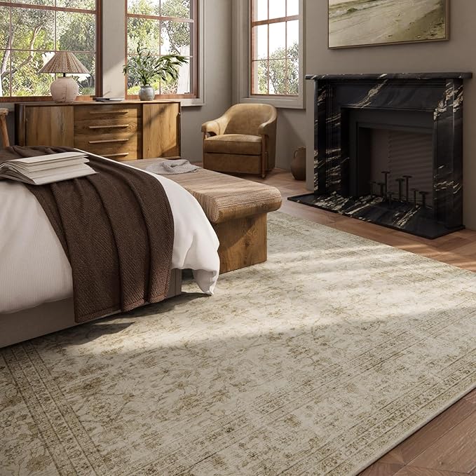 Machine Washable Rugs for Living Room: 9x12 Area Rugs for Bedroom Boho Vintage - Image 4