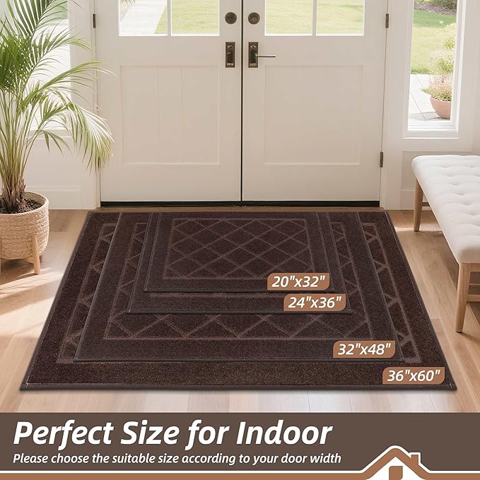 BEQHAUSE Dirt Trapper Door Mat 20" x 32", Doormat Non-Slip Entryway Rugs - Image 2