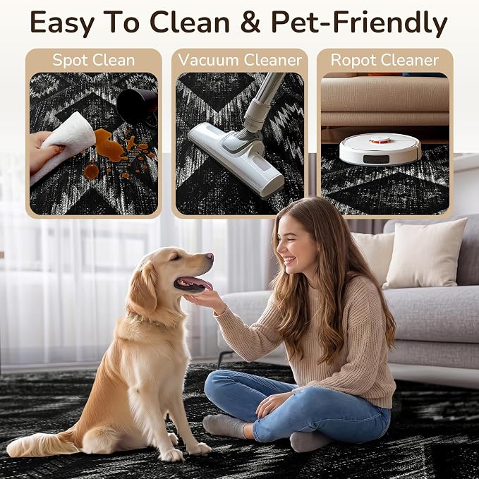 BESTSWEETIE Area Rug 2x3 Rug Machine Washable Non-Slip Low Pile Print Pattern - Image 7