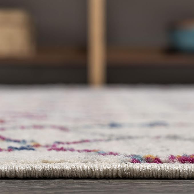 JONATHAN Y Boho Vintage Diamond Ivory/Multi Runner Rug 2X10 ft, Moroccan Hype - Image 6