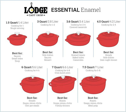 Lodge 7 Quart Enameled Cast Iron Oval Dutch Oven - Image 4