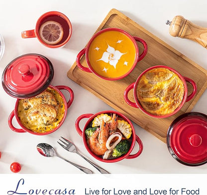 LOVECASA Mini Cocotte Set, 12 OZ Small Casserole Dishes - Image 2