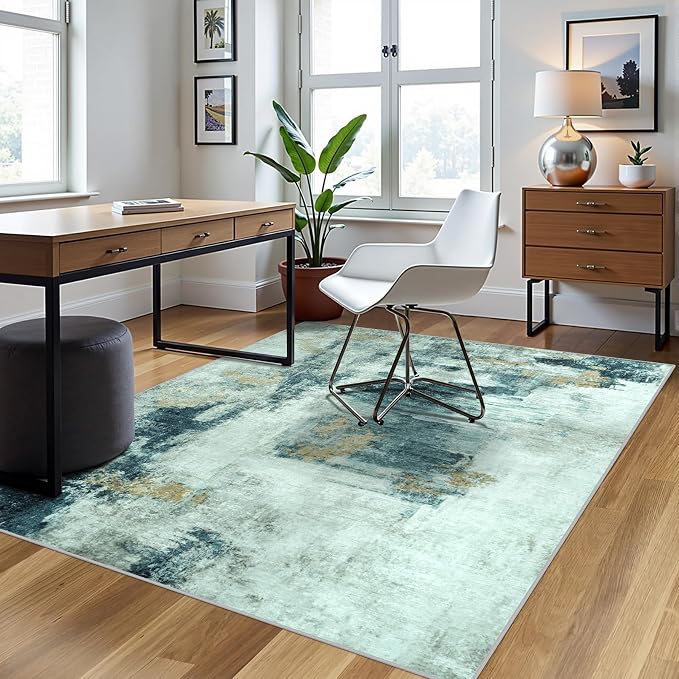 4x6 Area Rugs for Living Room Rug Washable: Abstract Rug for Dining Room - Image 3