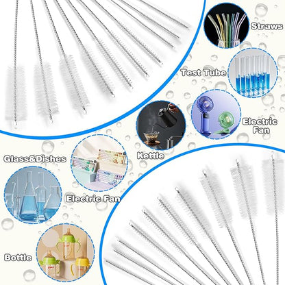 Ixiaoyoo Cleaning Brushes Set, 10 Pieces 8 Inch Nylon Tube Brush + 60 Inch - Image 3