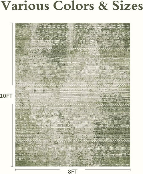 8x10 Area Rugs for Living Room Non Slip Machine Washable Rug Distressed - Image 2