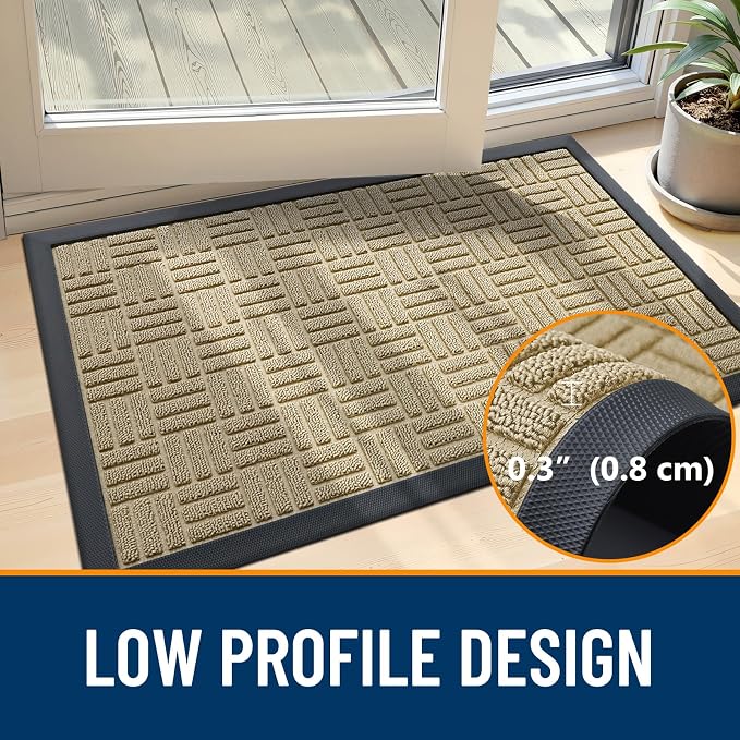 OLANLY Front Door Mat Outside Entrance 47x23, Heavy Duty Sturdy Natural Rubber - Image 5