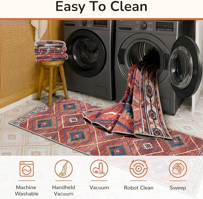 BESTSWEETIE Area Rug 5x8 Rug Machine Washable Non-Slip Low Pile Print Pattern - Image 3