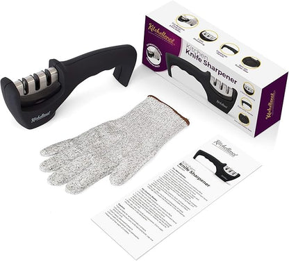 4-in-1 Kitchen Knife Accessories: 3-Stage Knife Sharpener Helps Repair - Image 4