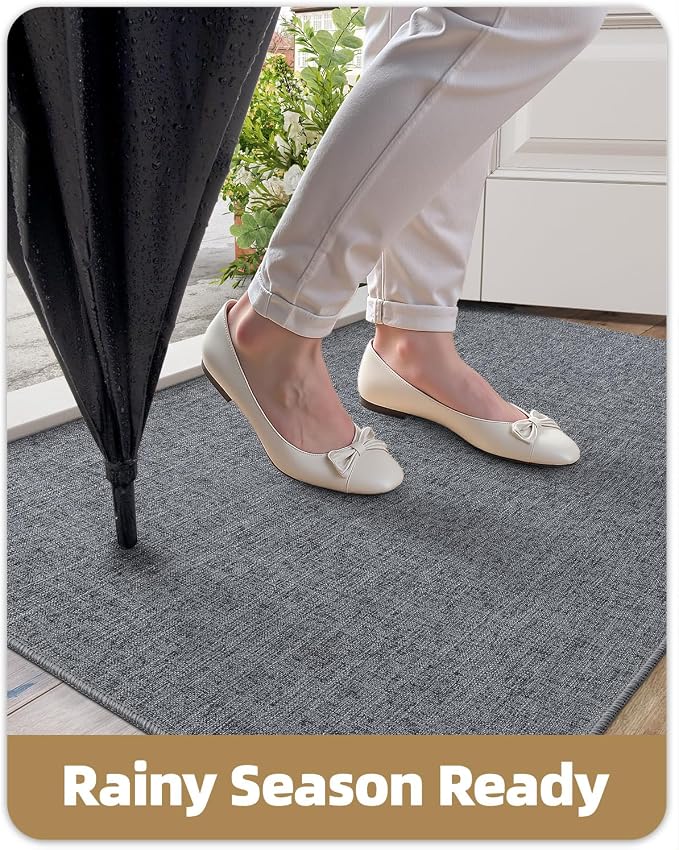 Color&Geometry Ultra Thin Indoor Door Mat 24"x36", Non Slip Rubber Backed Dirt - Image 7