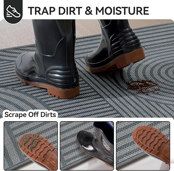Front Door Mat 24''x71'', Absorbent Washable Non Slip Indoor Runner, Easy Clean - Image 2
