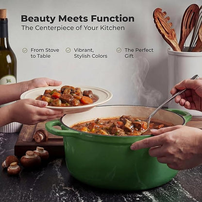 Zulay Kitchen 6 Quart Enameled Cast Iron Dutch Oven Pot - Image 7