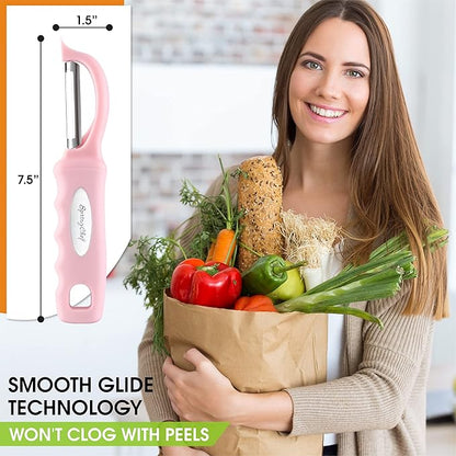 Spring Chef Premium Swivel Vegetable Peeler, Soft Grip Handle and Ultra Sharp - Image 3