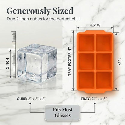 KitchFort Large Silicone Ice Cube Tray, Easy Release 2" Big Ice Cubes - Image 8