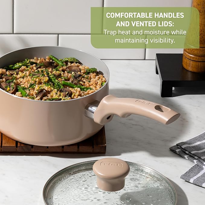 T-Fal Refresh Ceramic Pots and Pans Set, 20-Piece Nonstick Cookware Set - Image 5