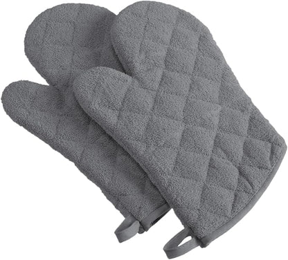 DII Basic Terry Collection 100% Cotton Quilted, Oven Mitt, 2 Piece by DII