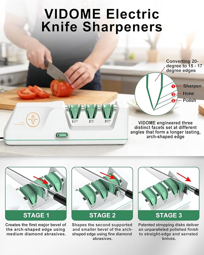 Electric Knife Sharpener with Replaceable Sharpening Head Easy to Change - Image 5