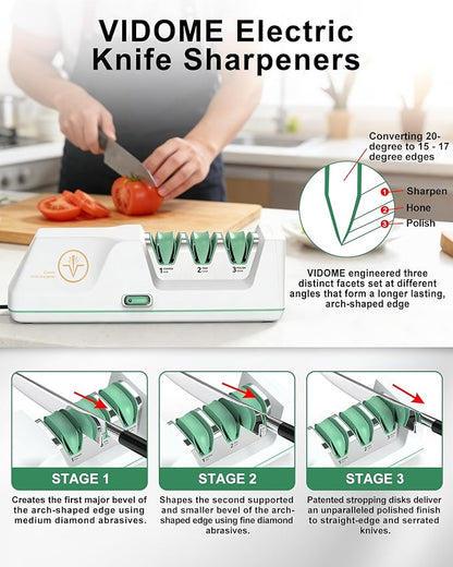 Electric Knife Sharpener with Replaceable Sharpening Head Easy to Change - Image 5