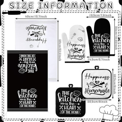 Sratte 6 Pcs Kitchen Decor Accessories Set Farmhouse Towels Pot Holders Oven - Image 3
