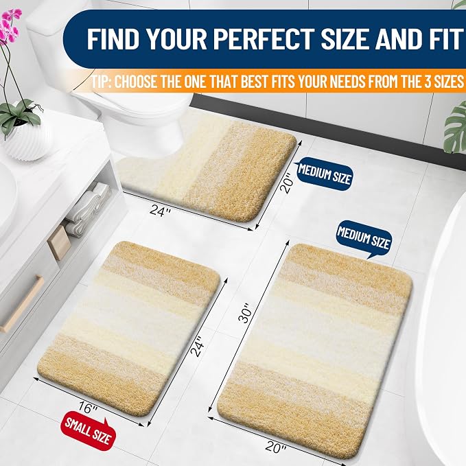OLANLY Bathroom Rugs Mat 36x24, Extra Soft Absorbent Microfiber Bath Rug - Image 2