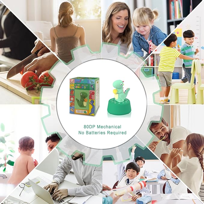 ELE DEPI 60 Minutes Mechanical Kitchen Timer, Cute Dinosaur Timer - Image 4