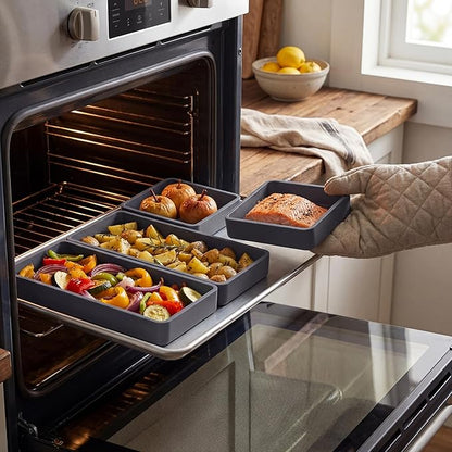 4-Pack Silicone Sheet Pan Dividers Nonstick Heat-Resistant Baking Trays - Image 5