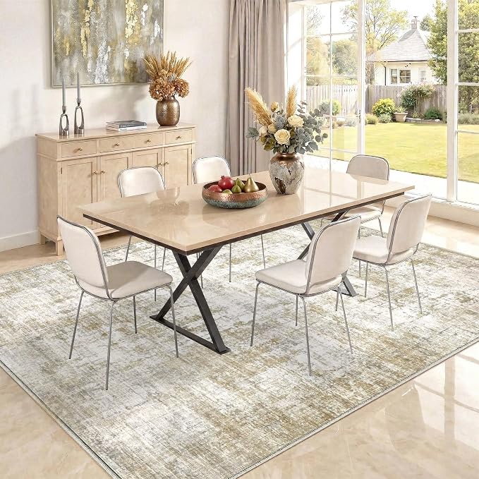 10x14 Area Rugs Washable Living Room Rug-No Slip Soft Carpets Modern Abstract - Image 4
