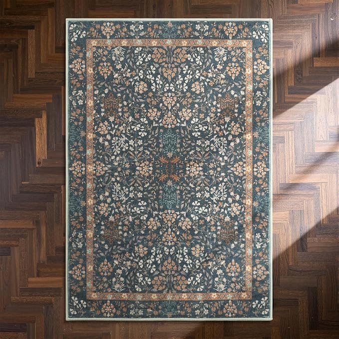 jinchan Zenith Floral 2x3 Rug for Entryway Washable Kitchen Rug Non-Slip - Image 9