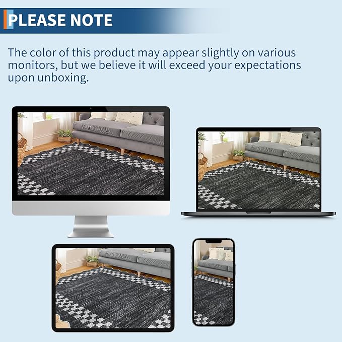Washable Runner Rug 2x10 Modern Bordered Hallway Runner Rug Non Slip Kitchen - Image 9