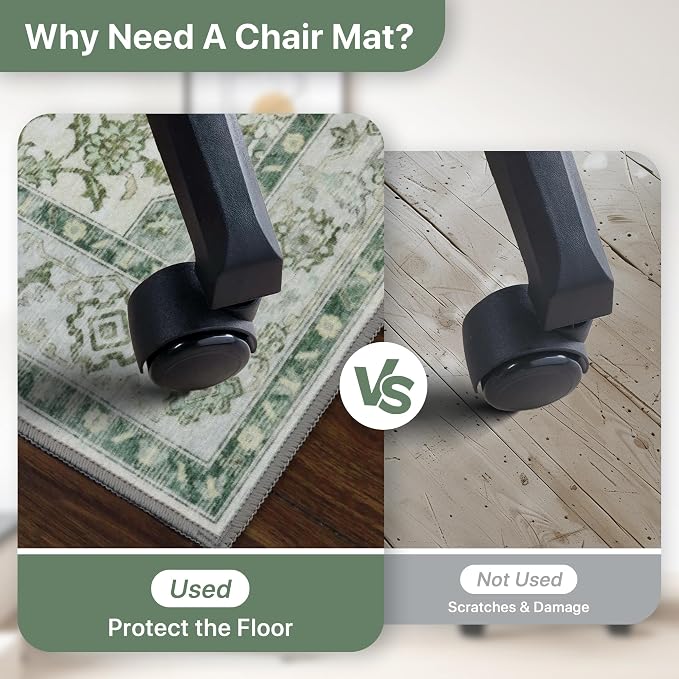 36"x48" Office Chair Mat for Hardwood Tile Floor, Under Desk Carpet Protector - Image 4