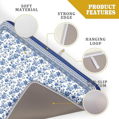 Blue Floral Branches Dish Drying Mat - Image 4