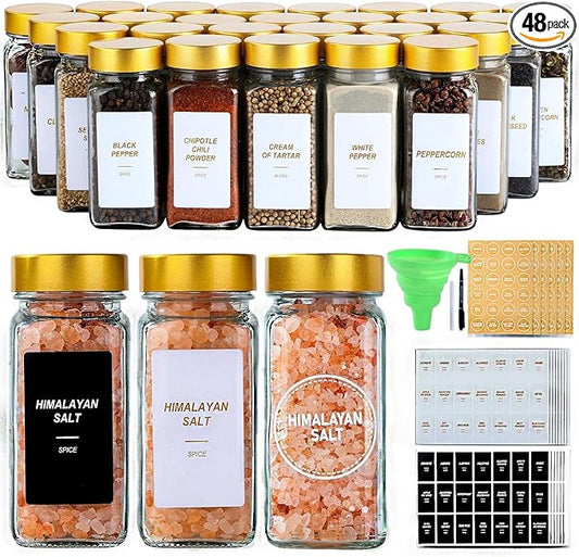Glass Spice Jars with Label by JARXSUN