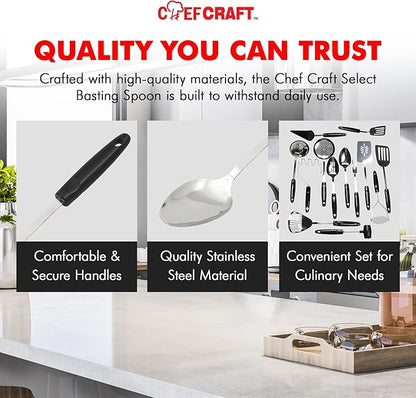 Chef Craft Select Basting Spoon, 12.5 inch, Stainless Steel - Image 6