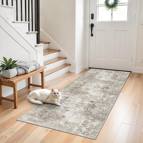2x6 Washable Non-Slip Hallway Runner Rug – Modern Abstract Soft Carpet Runner by ZHXXUJ