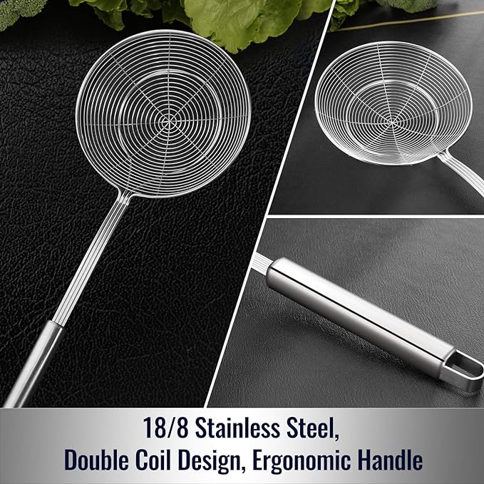 Hiware Solid Stainless Steel Spider Strainer Skimmer Ladle - Image 3