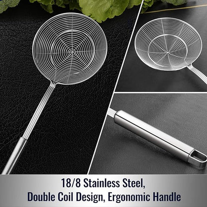 Hiware Solid Stainless Steel Spider Strainer Skimmer Ladle - Image 3