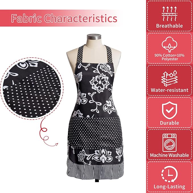 Vintage Floral Apron for Women - Image 8