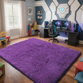 Purple Fluffy Rug Shag Area Rug, 6x9 Area Rugs by Yongyangjuxi