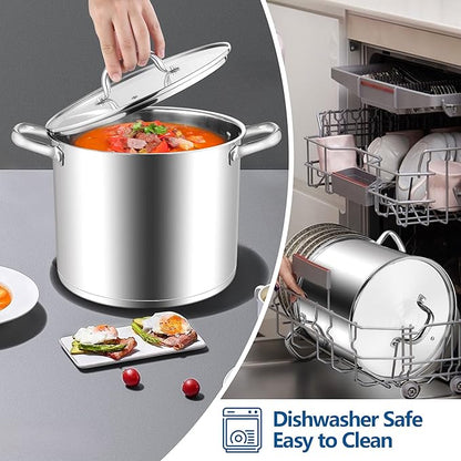 E-far 12 Quart Cooking Stock Pot, Large Stainless Steel Pot - Image 7