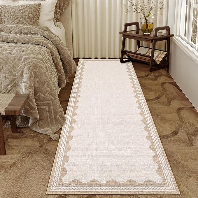 GarveeHome Scalloped Beige 2.5x8 Runner Rug - Image 3