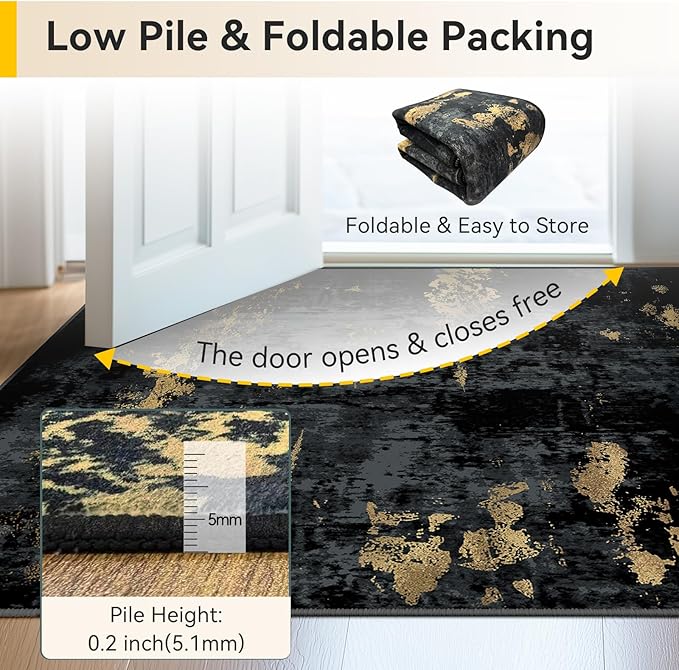 RELEANY Washable Area Rugs 2'6"x8 Non-Slip Modern Abstract Soft - Image 5