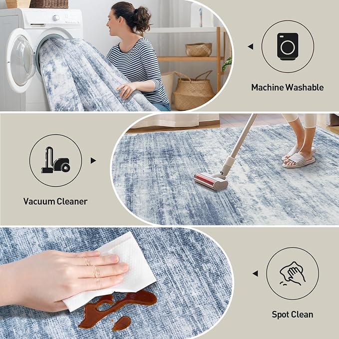 5x7 Area Rugs Washable Rug: Modern Abstract Living Room Rug Soft Anti-Skid Thin - Image 5