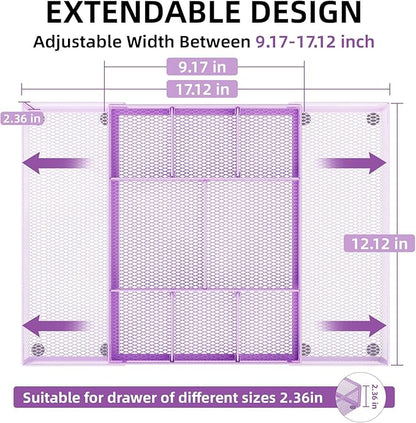 Marbrasse Expandable Desk Drawer Organizer, Mesh Drawer Organizer Tray - Image 2