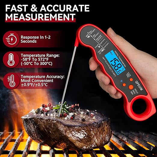 QPEUIM Meat Thermometer Digital Instant Read Thermometer Waterproof Food - Image 2
