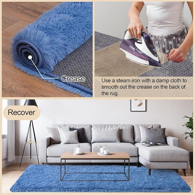 Mugorn Area Rugs 9x12 Living Room, Soft Carpet Shag Kids Room Rug, Non-Slip - Image 5